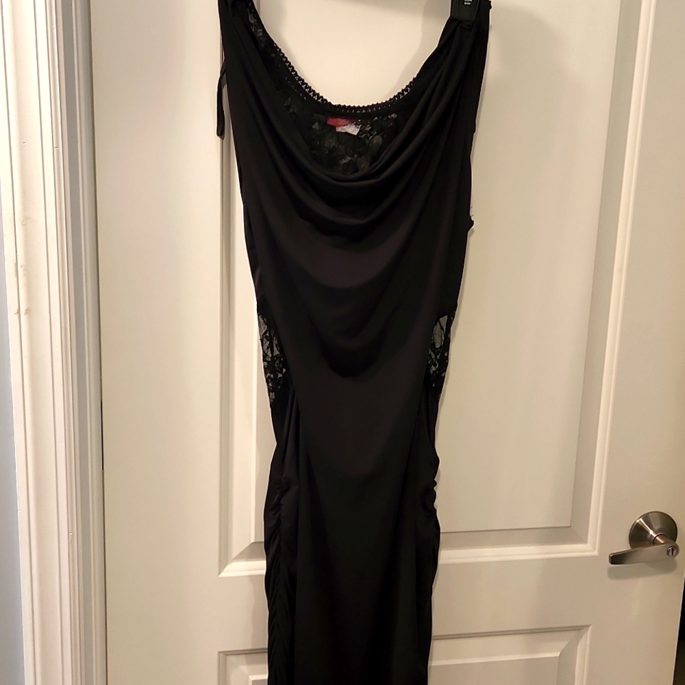 Black satin dress